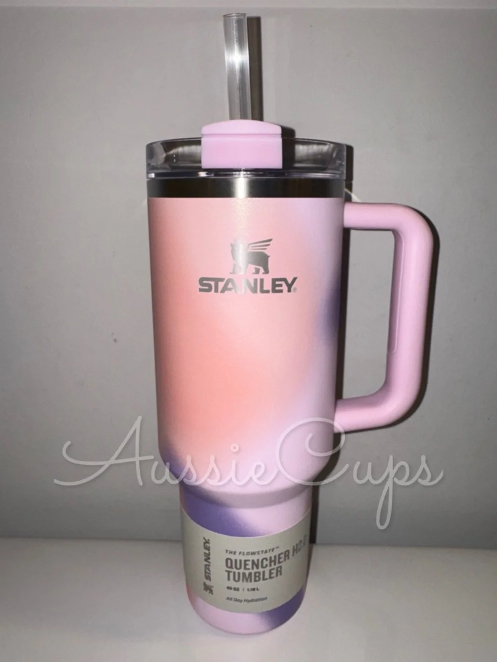 Stanley Rose Petal Motion 40 oz Quencher Tumbler - Pink & Lavender Ombre Mix - Picture 1 of 9